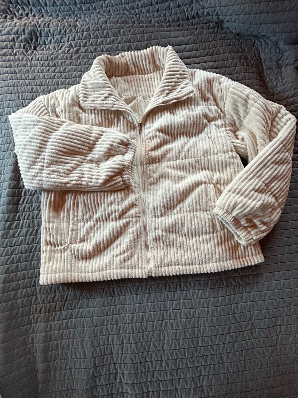 Women’s Cream Jacket - Soft Full-Zip Cozy Coat